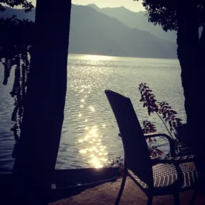 Chilling out at the lakeside in Pokhara